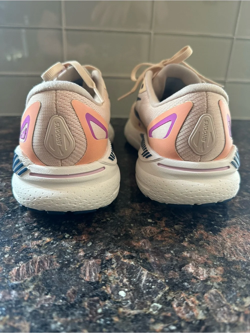Brooks Adrenaline GTS 23 Women's Running Shoes in Blush Pink and Navy
